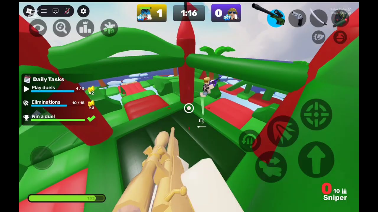 Playing roblox rivals