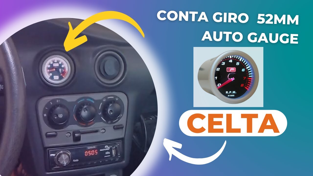 COMO INSTALEI O CONTA GIRO AUTO GAUGE 52MM NO CELTA 2005
