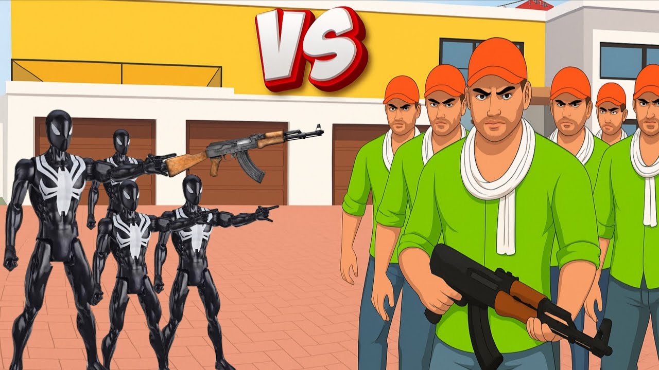 black spiderman gang vs green jack gang fight🤩 in indian theft auto simulator💥🤯