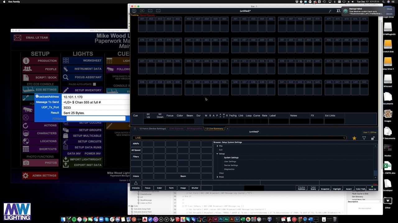 Using MBS FileMaker Plugins to send data to ETC EOS Family Consoles