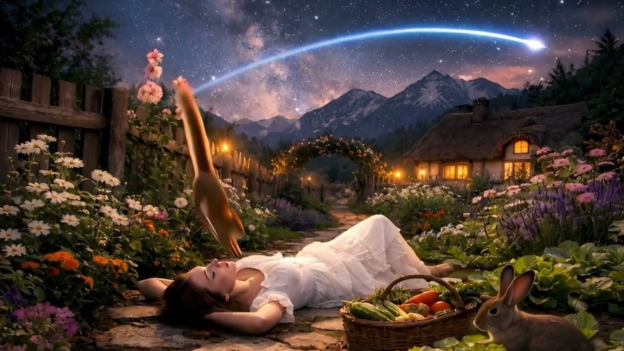 Ambient GARDEN NIGHT Drift Cottage core Under the Stars 🌙🌸Deep Sleep | Reading | Relaxation | Stress