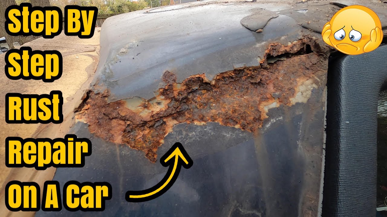 COMPLETE RUST REPAIR ON A CAR - Cutting Out Rusted Area - Welding -Treating Metal - Bodywork & Paint