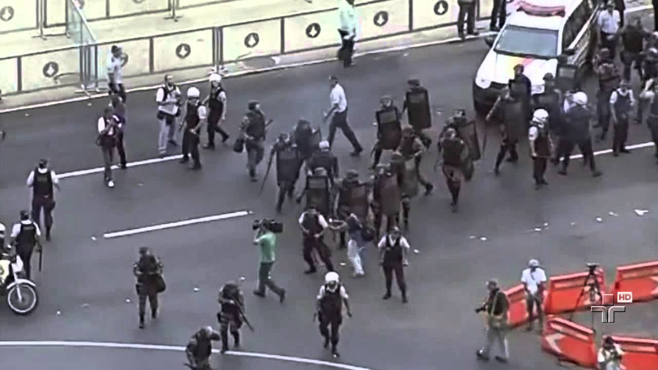 Integrantes do MST entraram em confronto com a PM durante marcha em Brasília