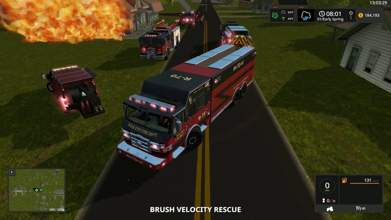 Farming Simulator 2017 Rock City Fire Department New Trucks!!