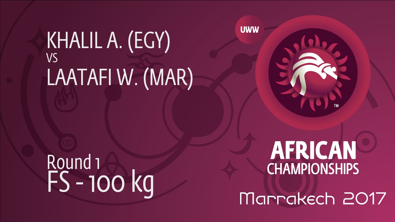 Round 1 FS - 100 kg: A. KHALIL (EGY) df. W. LAATAFI (MAR) by TF, 10-0