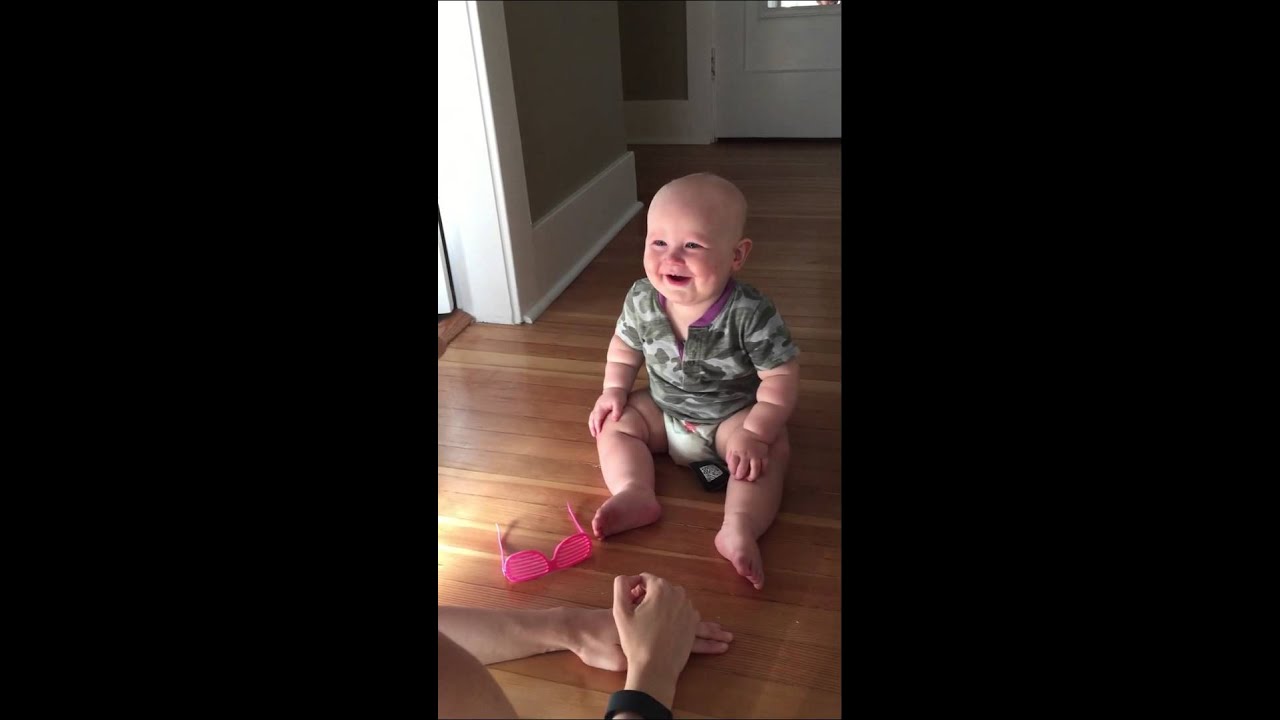 Baby Laughing Hysterically at Mom's Sunglasses Trick