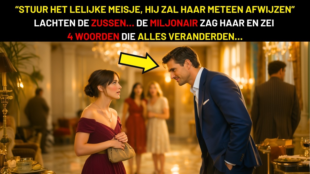 “STUUR DE LELIJKE, HIJ WIJST HAAR METEEN AF” LACHTEN DE ZUSSEN…DE MILJONAIR ZAG HAAR EN ZEI 4 WOORDE
