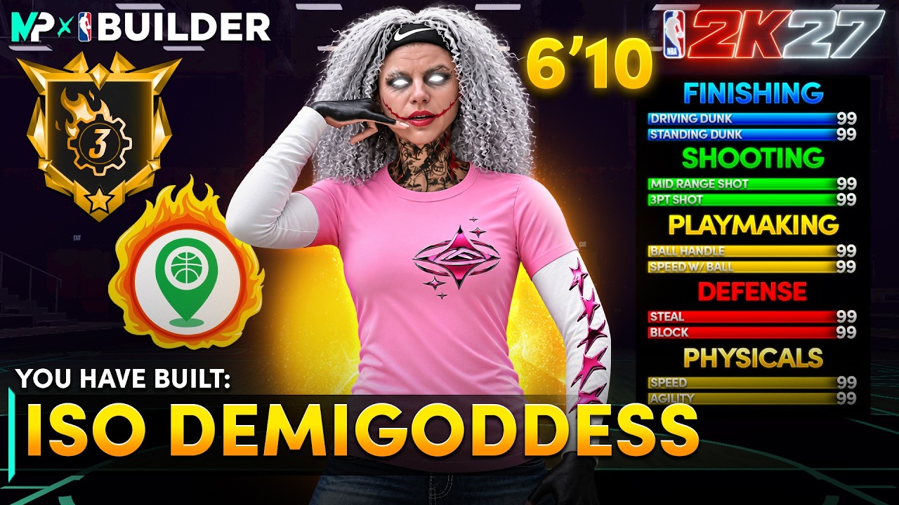 THE FIRST EVER 6'10 DEMIGODDESS BUILD COOKS UP EVERYONE! BEST 6'10 BUILD ON NBA2K27!