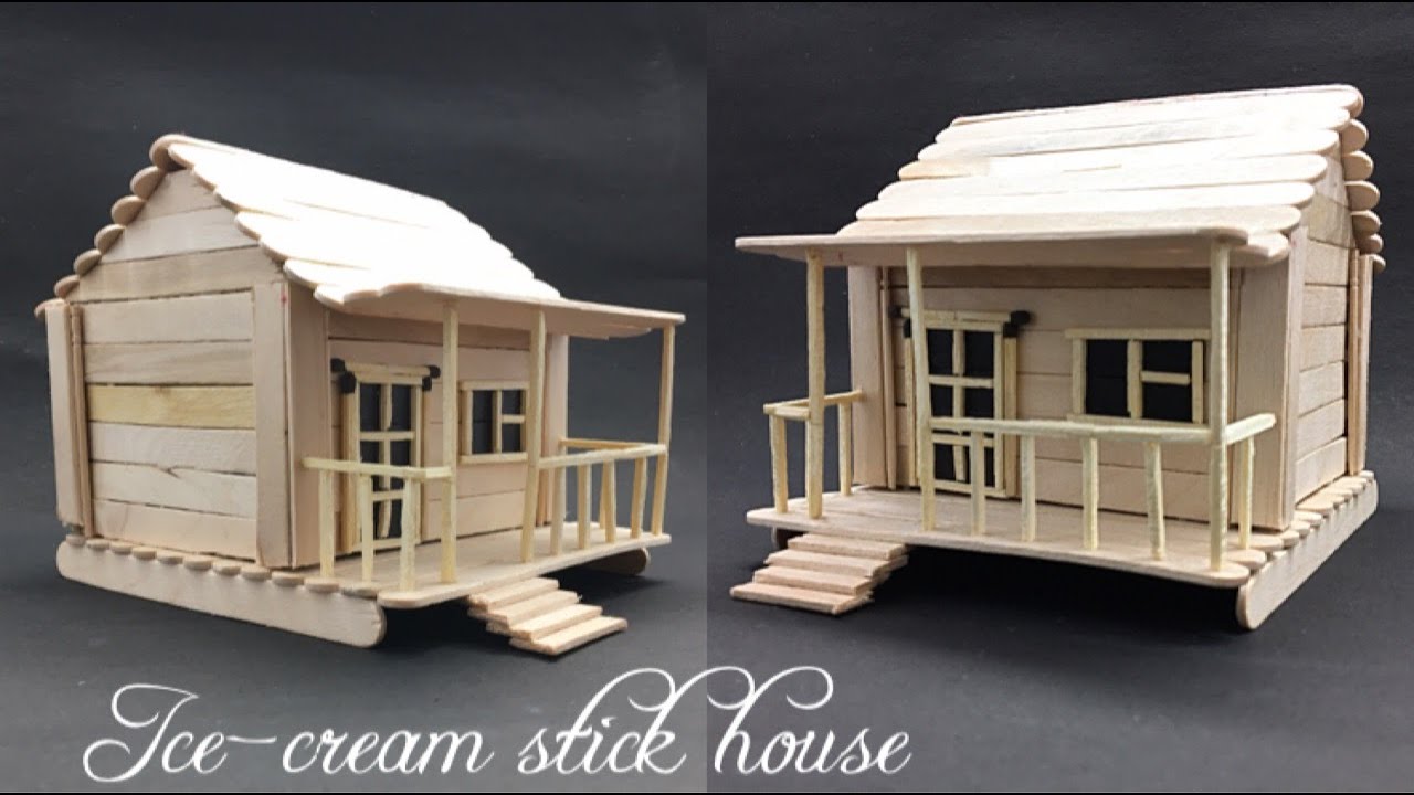 | How to make ice-cream stick house | step by step process of making Popsicle stick house |
