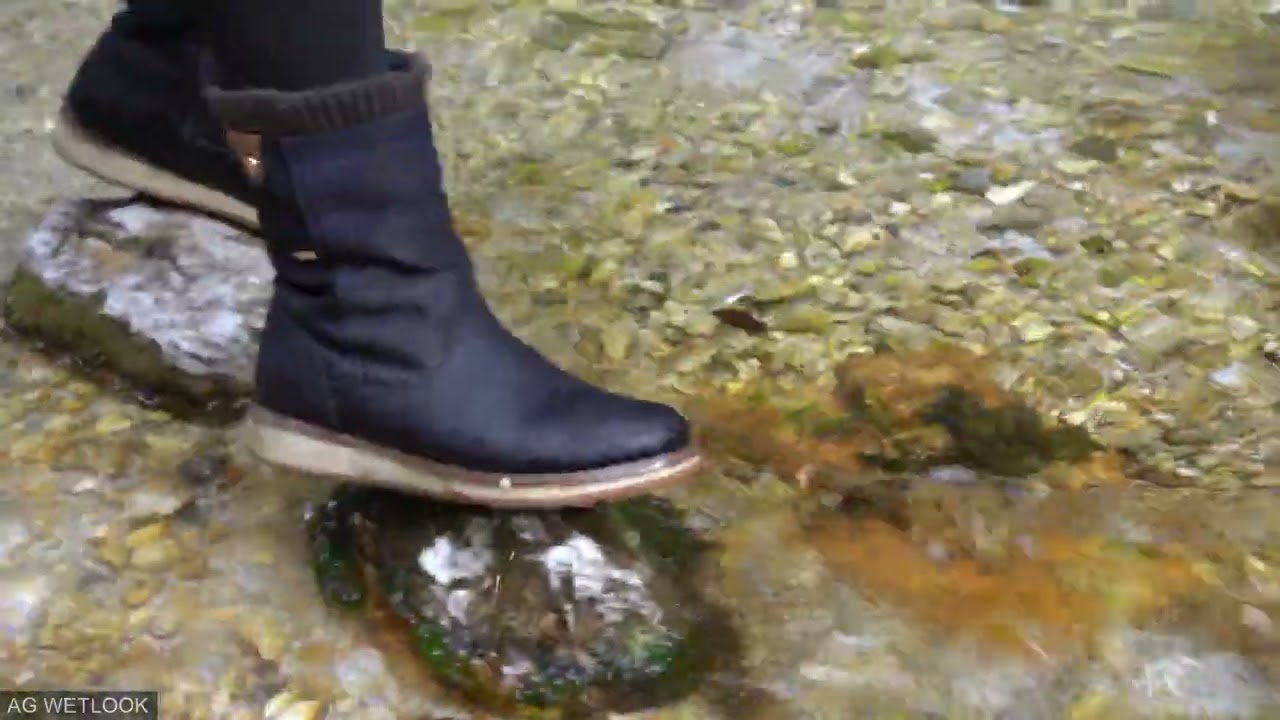 Wetlook - Katharine in river with boots