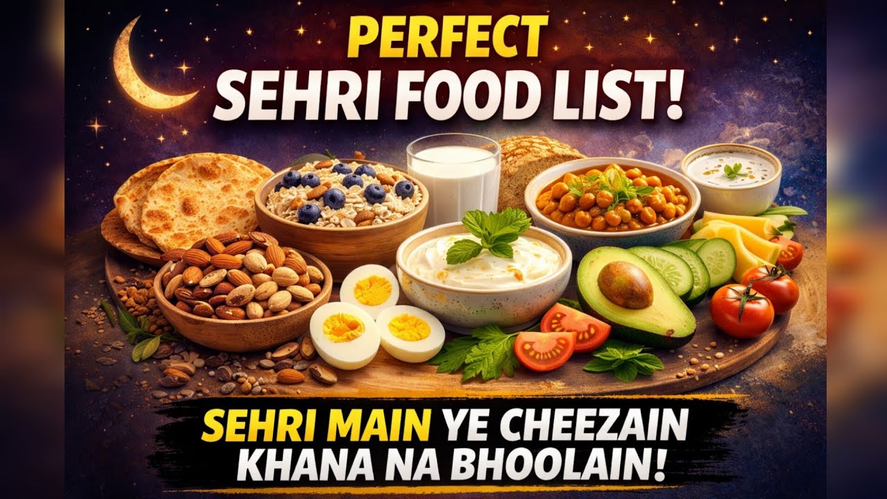 Perfect sehri food| Sheri Mai Kya khana chahiye| Best food to eat in sahoor | Ramadan series 