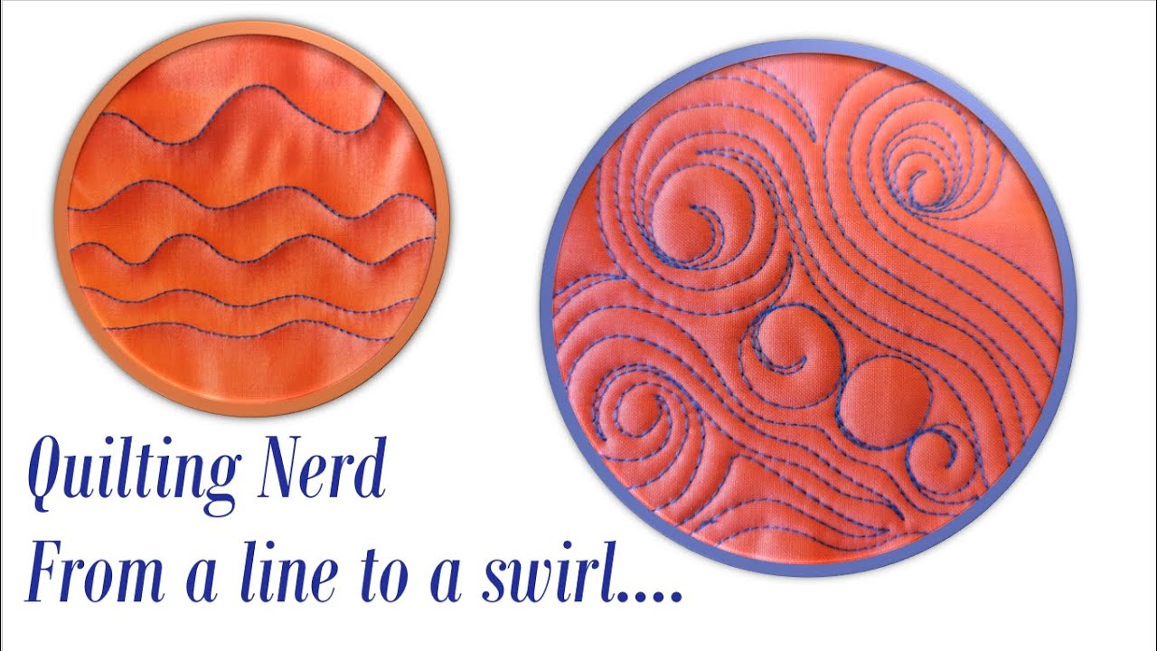 Free motion quilting for beginners – from a line to an extended swirl – with commentary