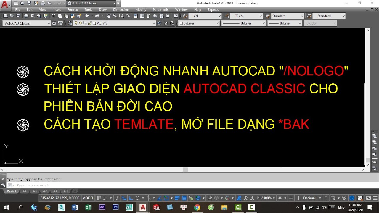 CÁCH KHỞI ĐỘNG NHANH AUTOCAD 