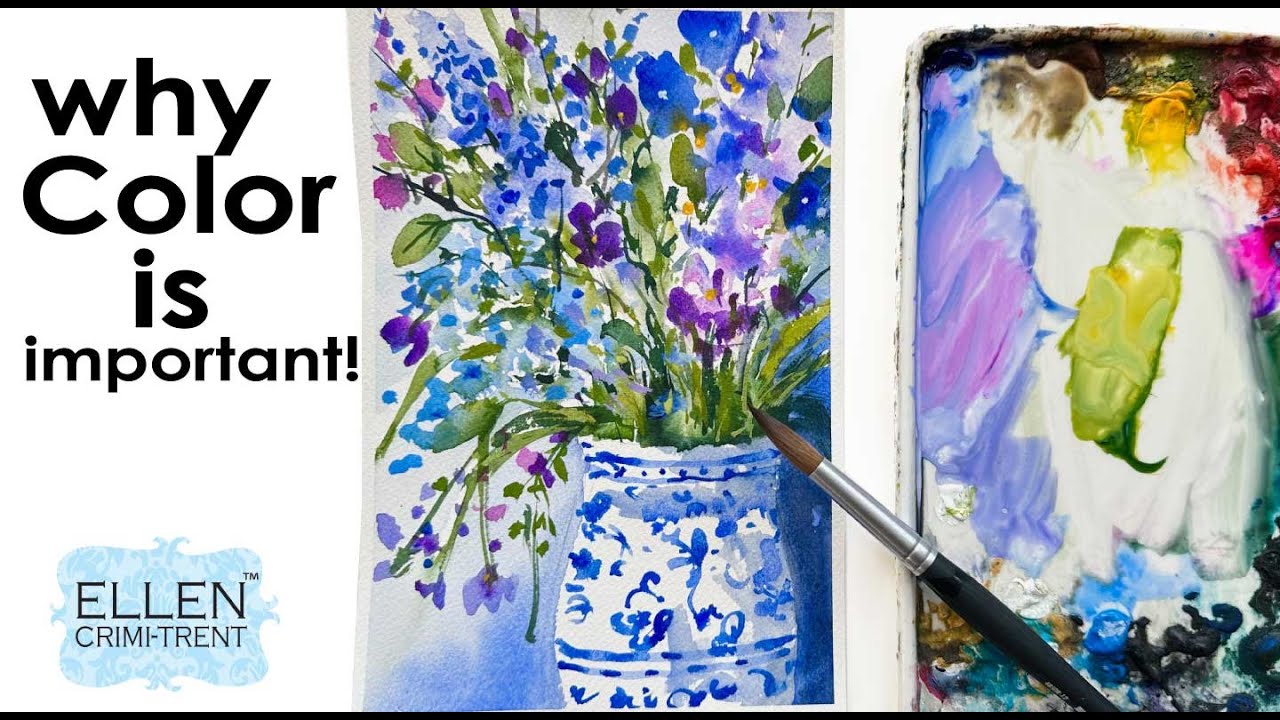 How Color is important in your paintings/ Loose watercolor flowers