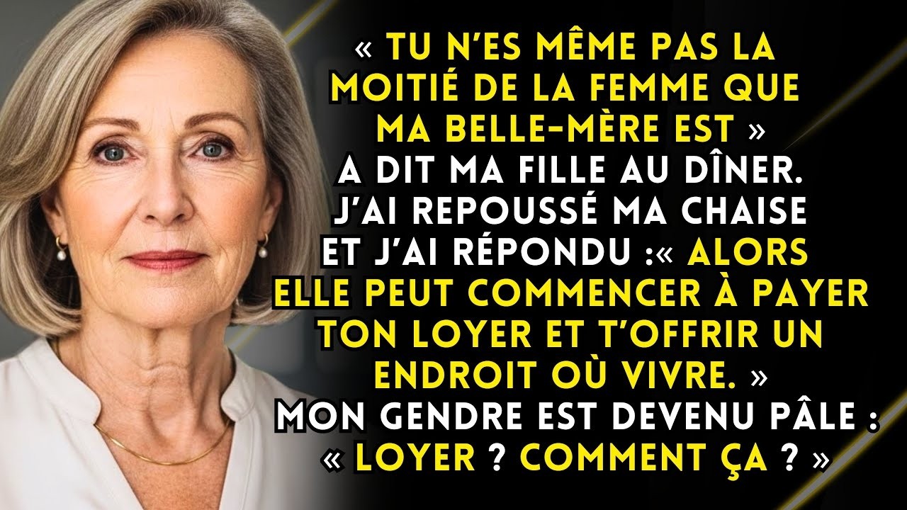 Tu n’es pas la moitié de la femme que ma belle mère est, dit ma fille au dîner. Je me suis levée et…
