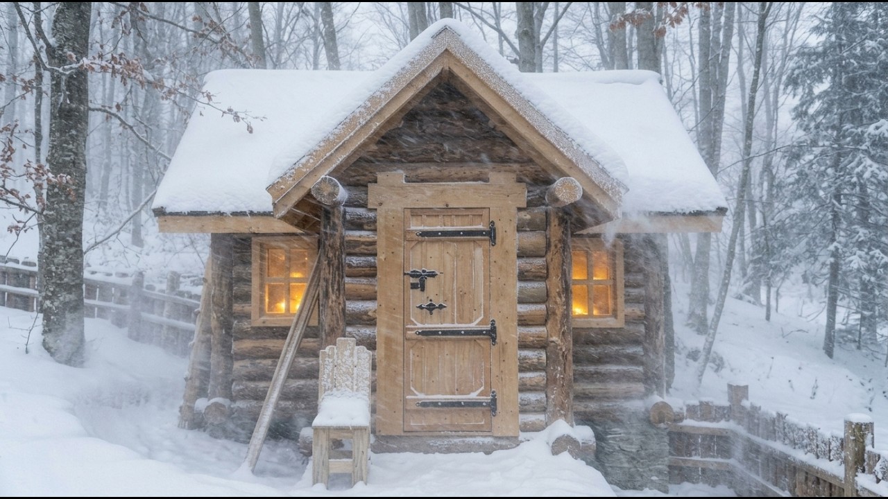 Building the Ultimate Off-Grid Log Cabin from Scratch  Bushcraft Survival