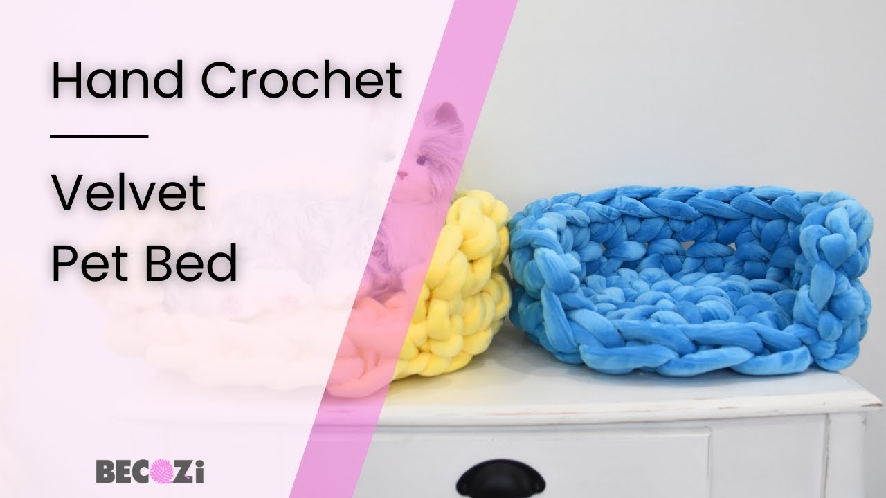 HAND CROCHET PET BED/VELVET YARN