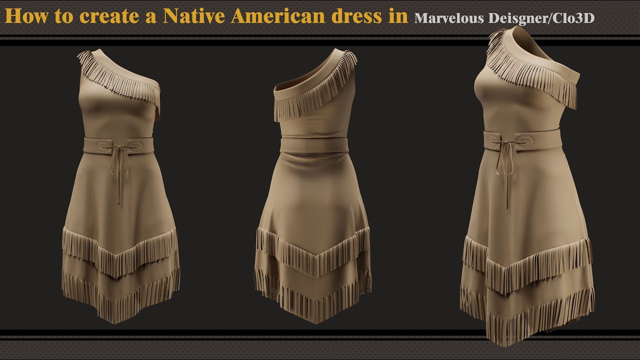 How to create a Native American Dress in MD/Clo3d-Time-Laps