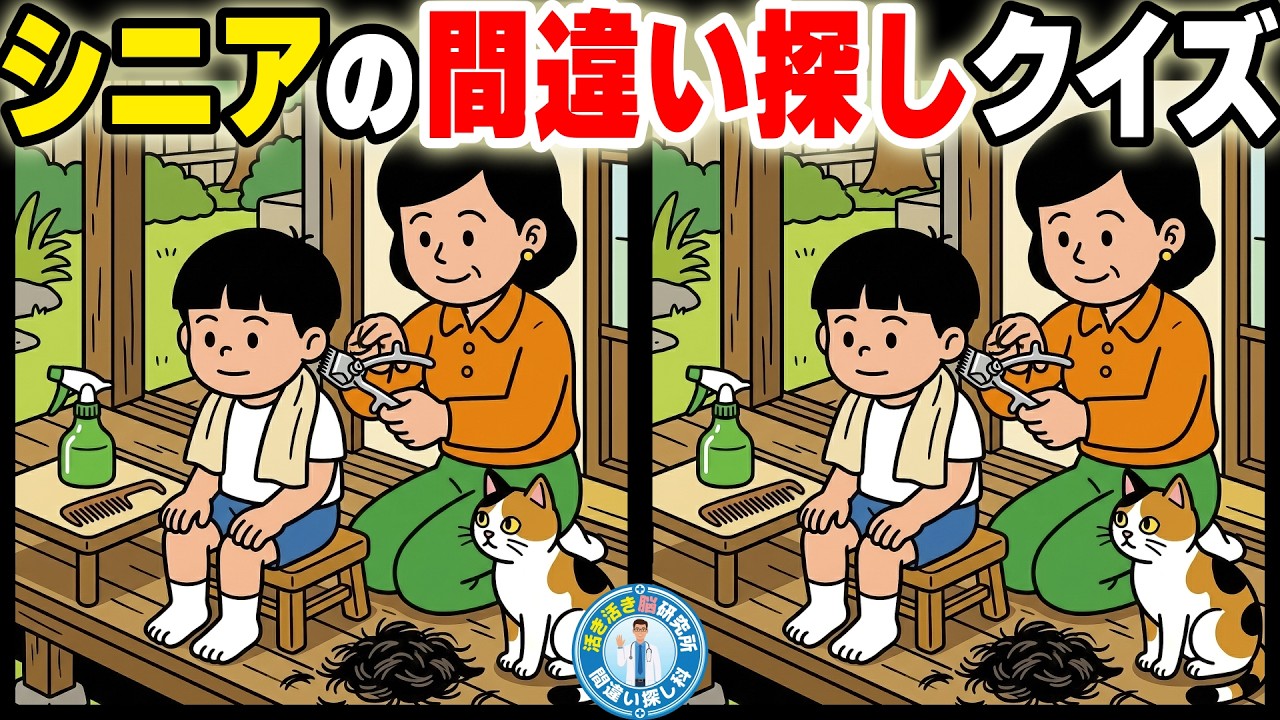 【シニアの間違い探し】「ど忘れ」を激減 🧠 記憶力チェック！脳の活性化 ！ No.189