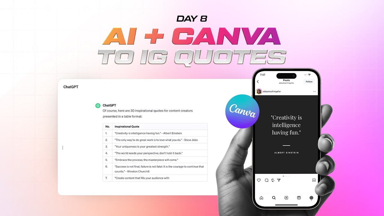 День 8 | Быстро опубликуйте 30 цитат с помощью Canva и ИИ