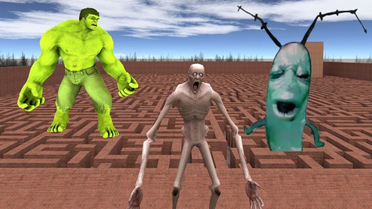 Never Go To Maze With SCP 096 VS SCARY PLANKTON RULK In Garrys Mod