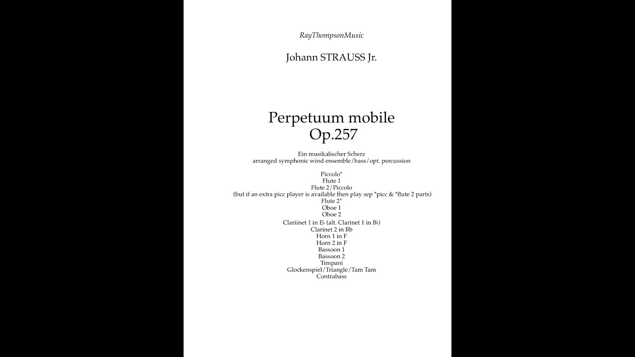 Johann Strauss Jr.: Perpetuum mobile op.257 arranged wind dectet