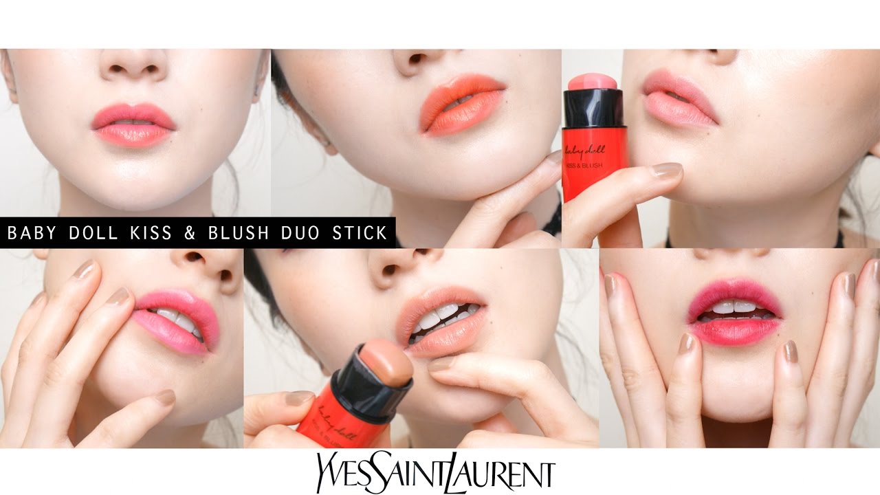 YSL玩色炫耀雙色唇頰棒全試色 ::YSL Baby Doll Kiss & Blush Duo Stick Swatches