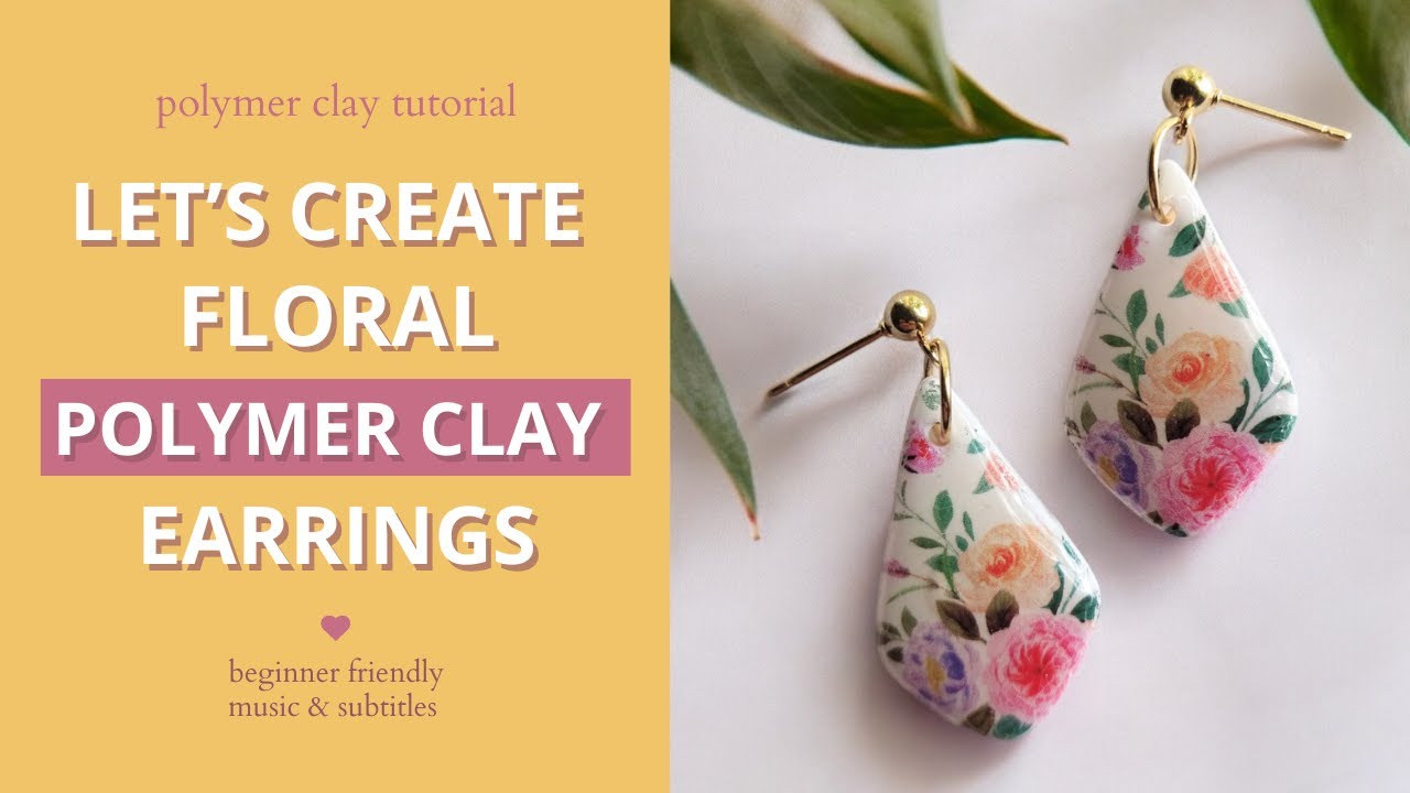 Super easy polymer clay earrings | transfer paper technique 