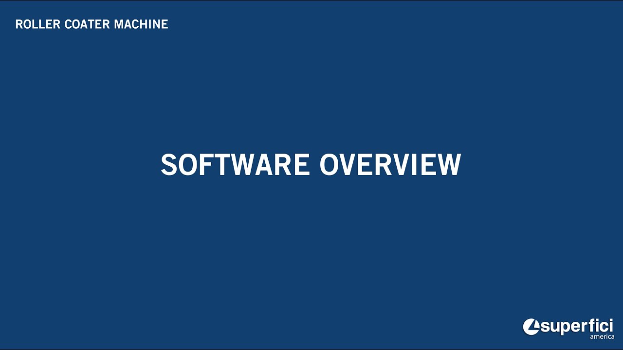 Software Overview. ROLLER COATER SERIES - DIY Maintenance & Service