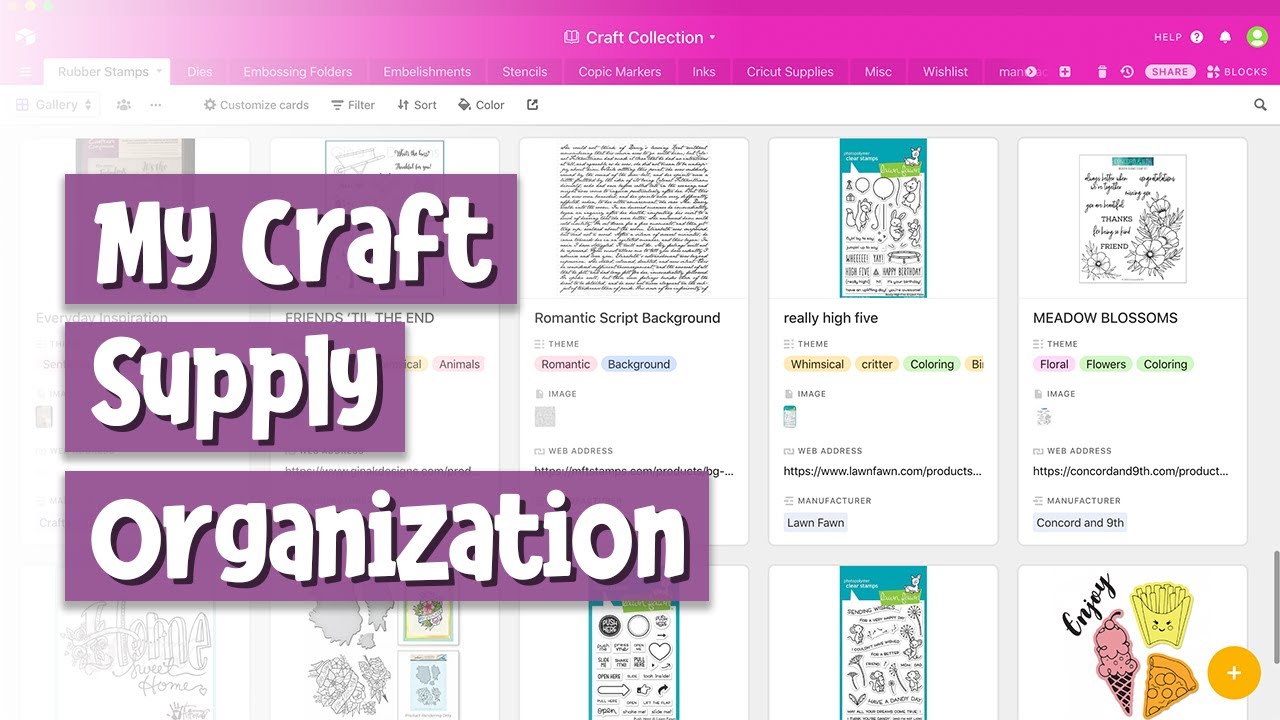 Using Airtable to Organize My Card Making Supplies