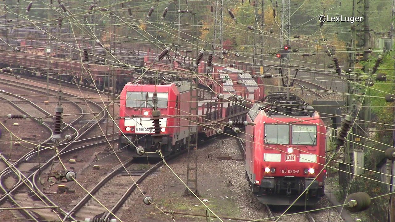 E 186 338-0 (Bombardier TRAXX F140 MS)mit einem Stahlzug in Saarbrücken-Jägersfreude