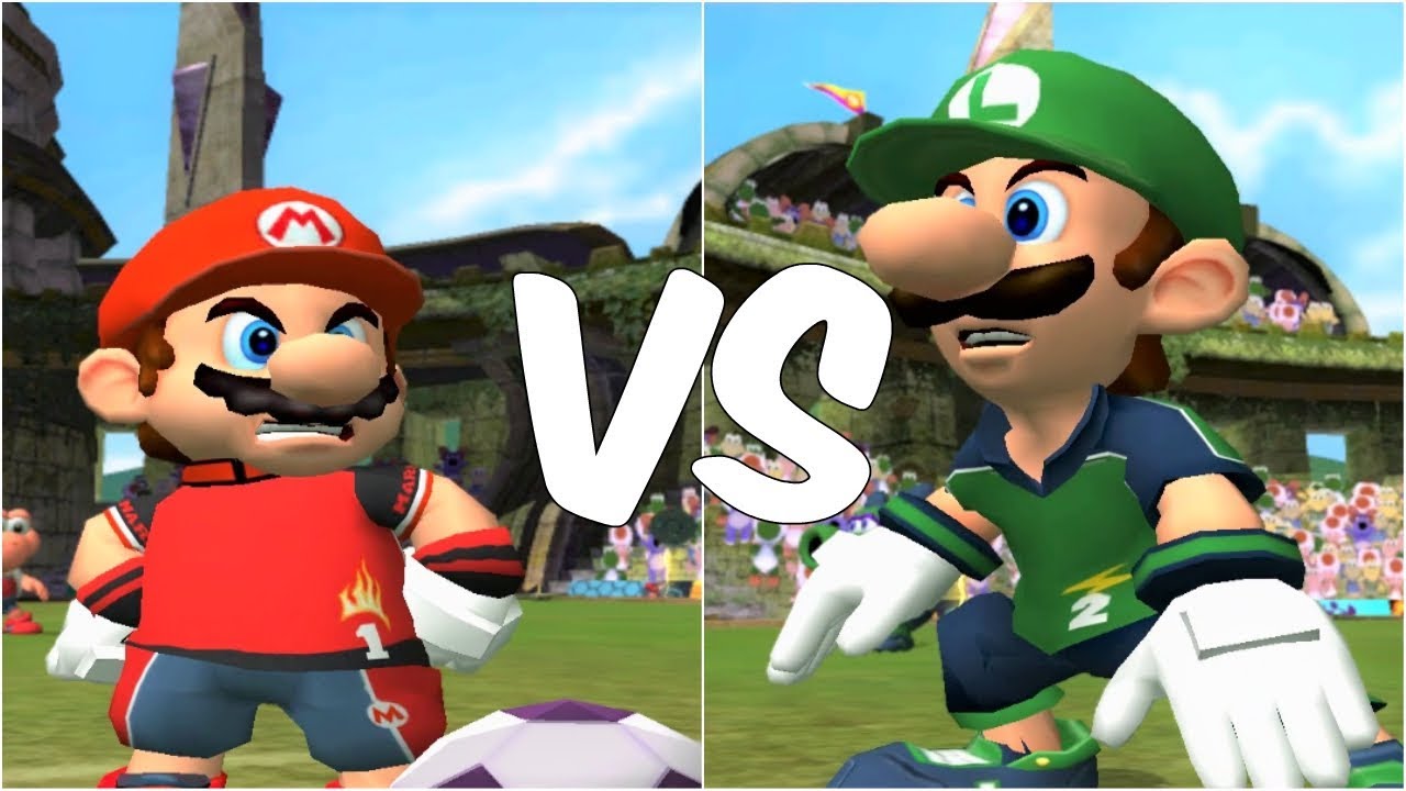 Super Mario Strikers - Mario vs Luigi - GameCube Gameplay (720p60fps)