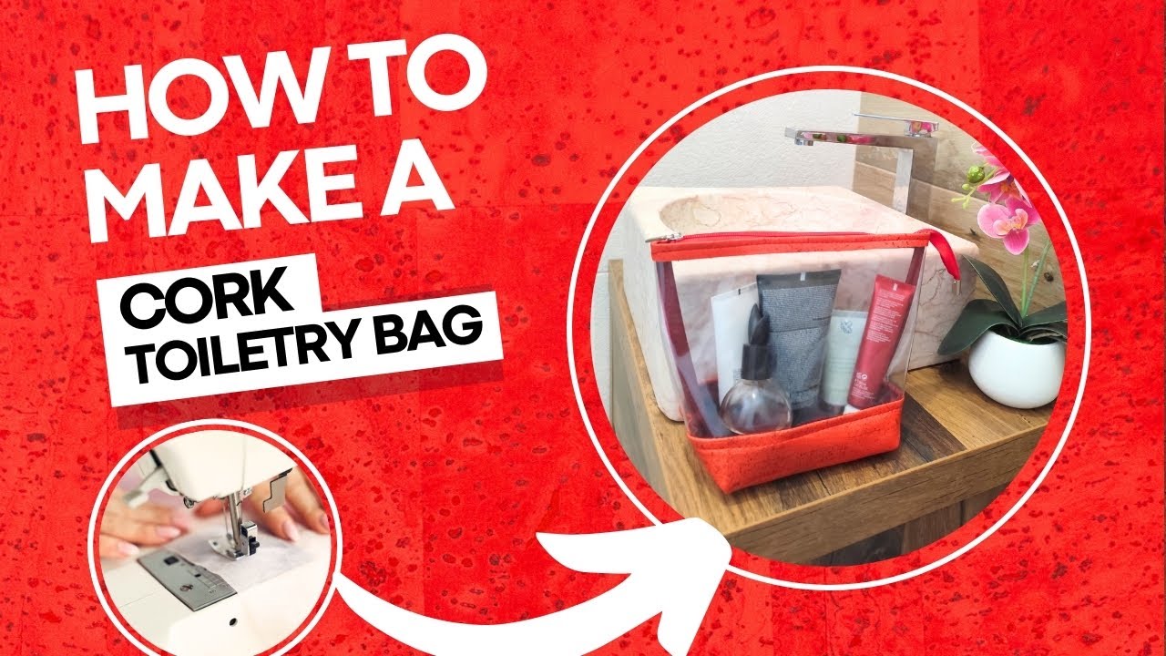 Sewing Cork 40 - DIY Cork Fabric Toiletry Zipper  Bag Purse | Step-by-Step Tutorial