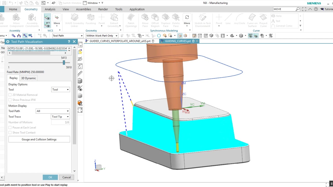 2- NX CAM Guiding Curves ile 5 Eksen takım yolu oluşturma
