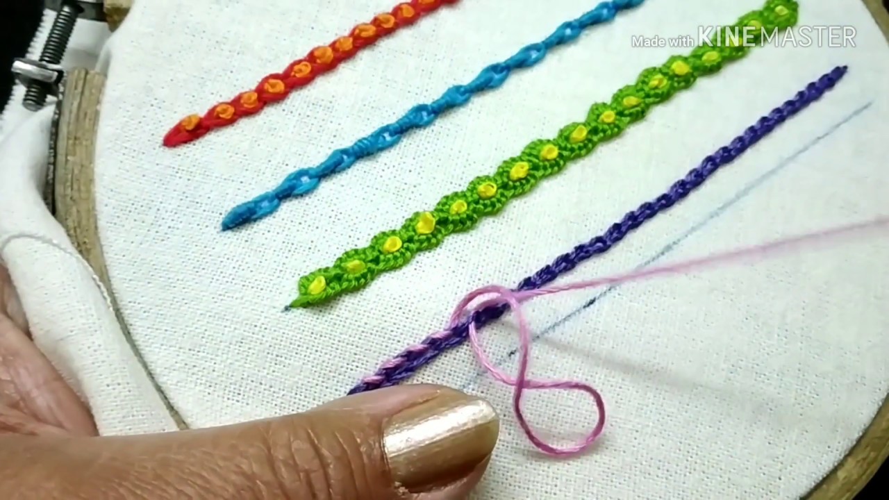 237-Modifications of chain stitch and cable chain stitch( Hindi/Urdu)