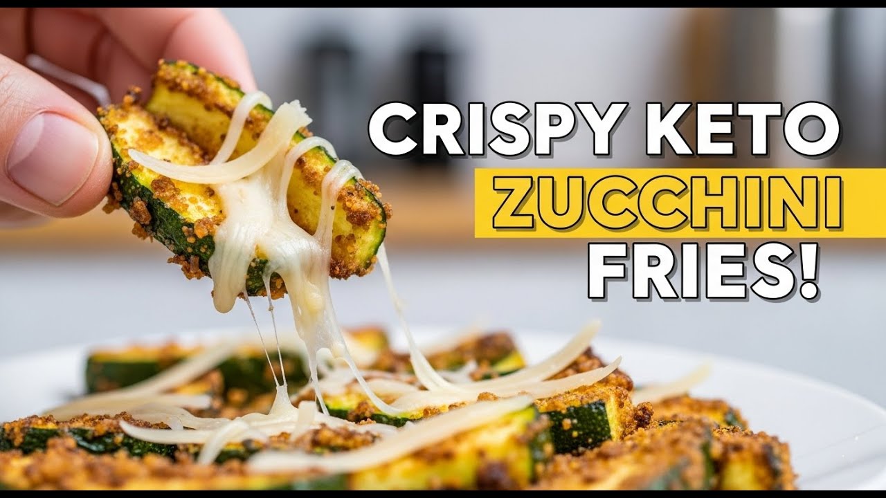 Crispy Keto Zucchini Fries  Easy Low Carb Snack Recipe Air Fryer or Oven