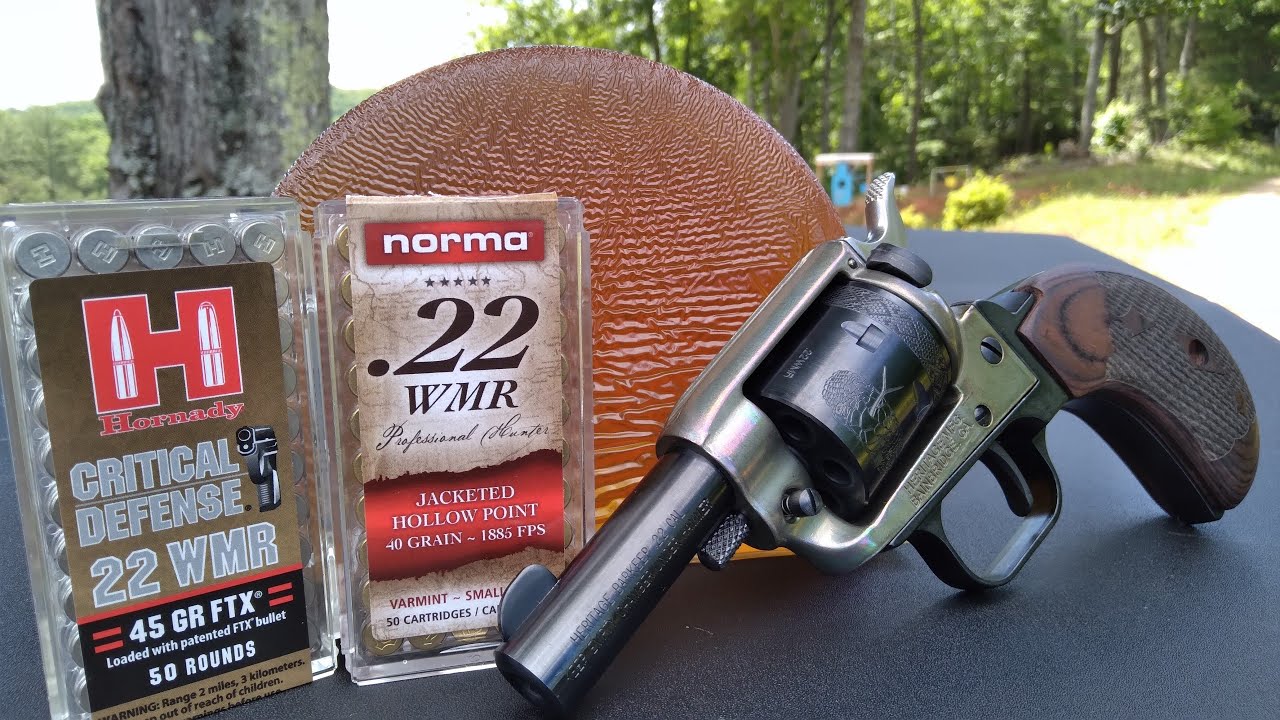 Heritage Barkeep .22 Magnum Gel Test. Hornady Critical Defense vs. Norma Professional Hunter
