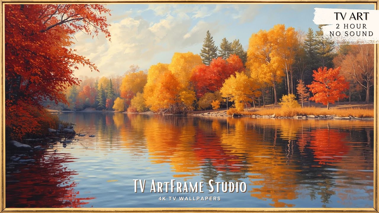 Autumn Golden Fall Landscape Wallpaper |Fall Colors Peaceful Autumn Day TV Background |Cozy Ambience