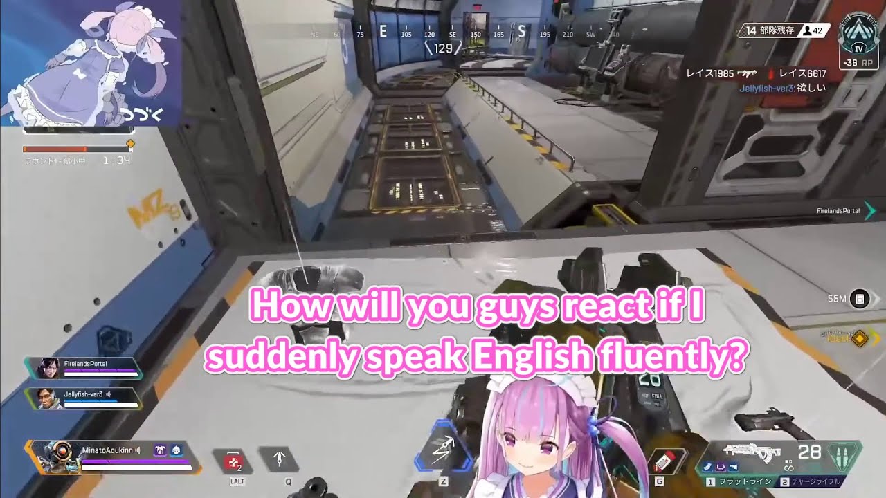 Aqua random English(?) in Apex 【Hololive/ENG Sub】