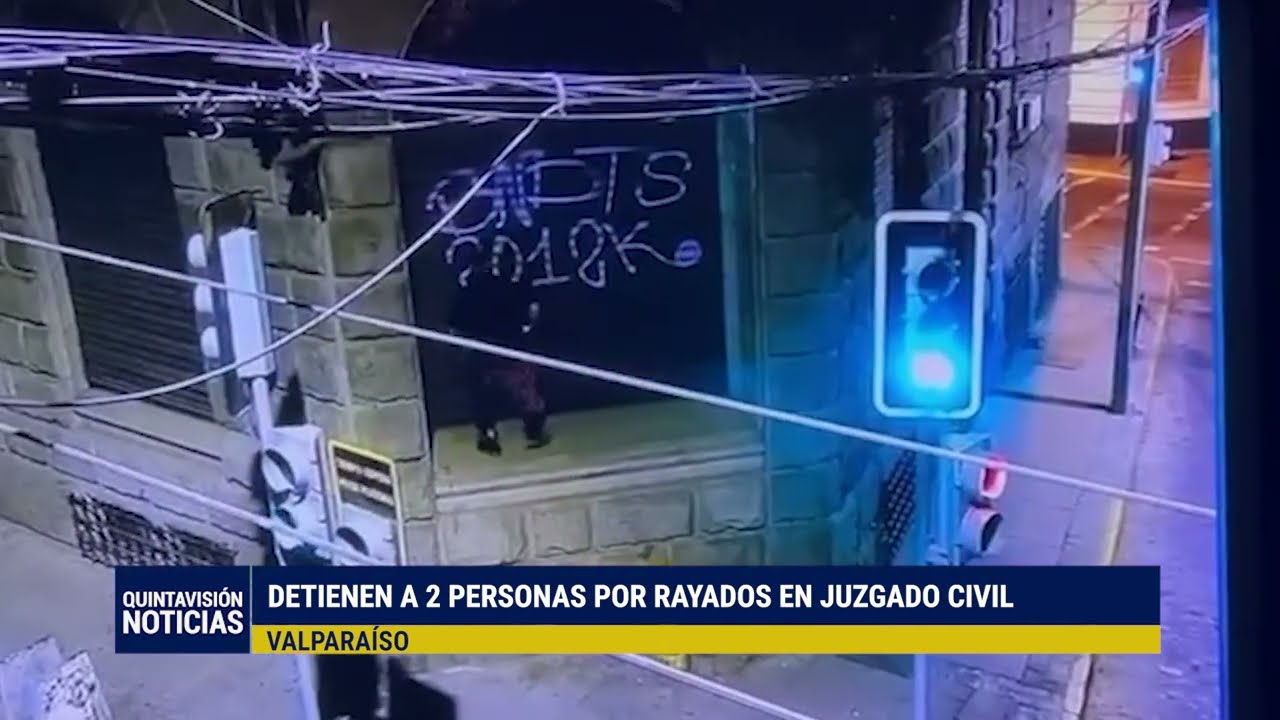Detienen a hombre por rayar el exterior del Juzgado Civil de Valparaíso