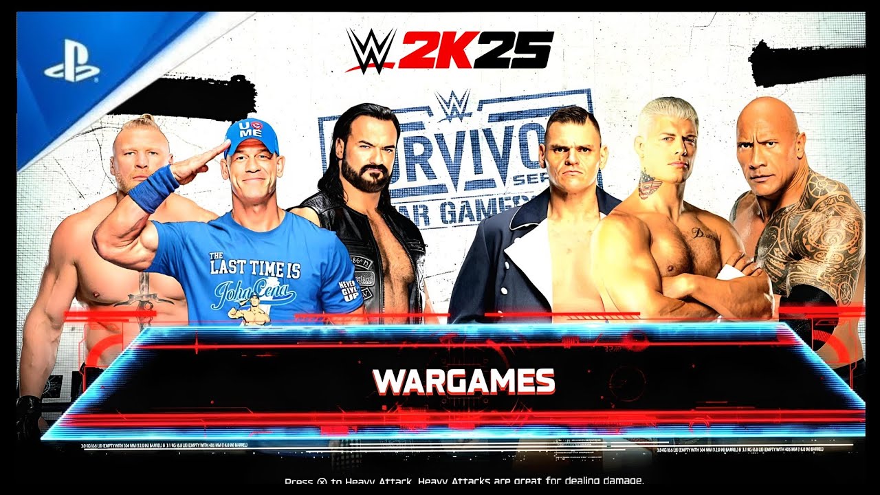 WWE 2K25 WarGames Match | Lesnar, Cena & Drew vs Rock, Cody & Gunther (PS5)