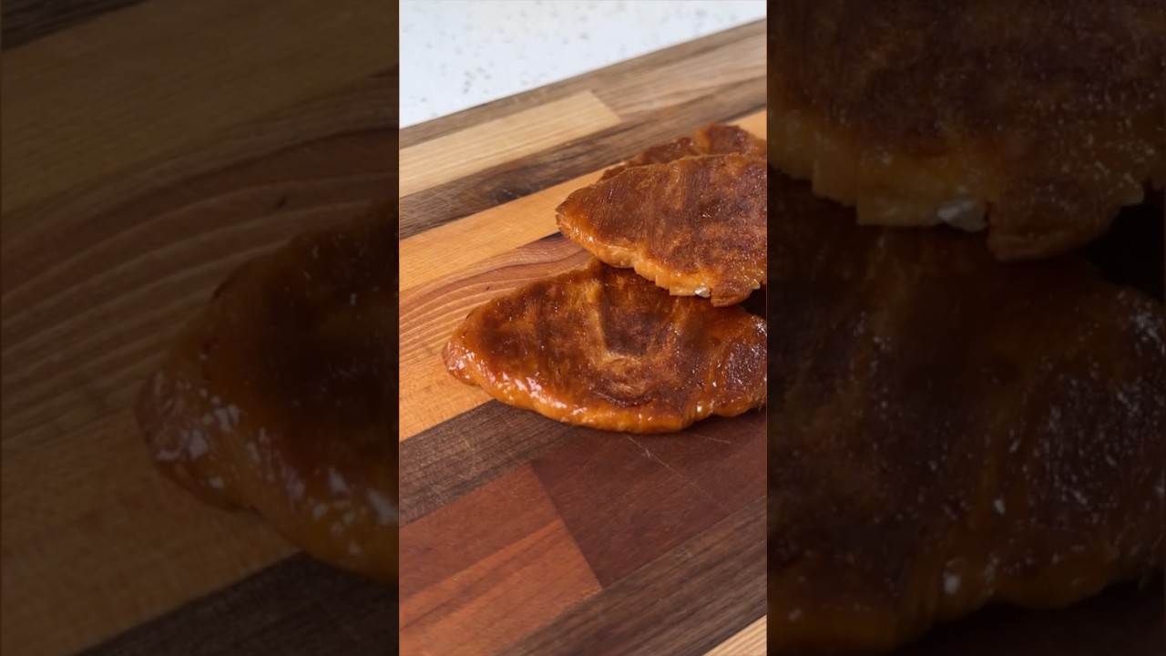 Trying the viral flat croissant for the first time! Have you tried it? 🥐 #cooking #flatcroissant