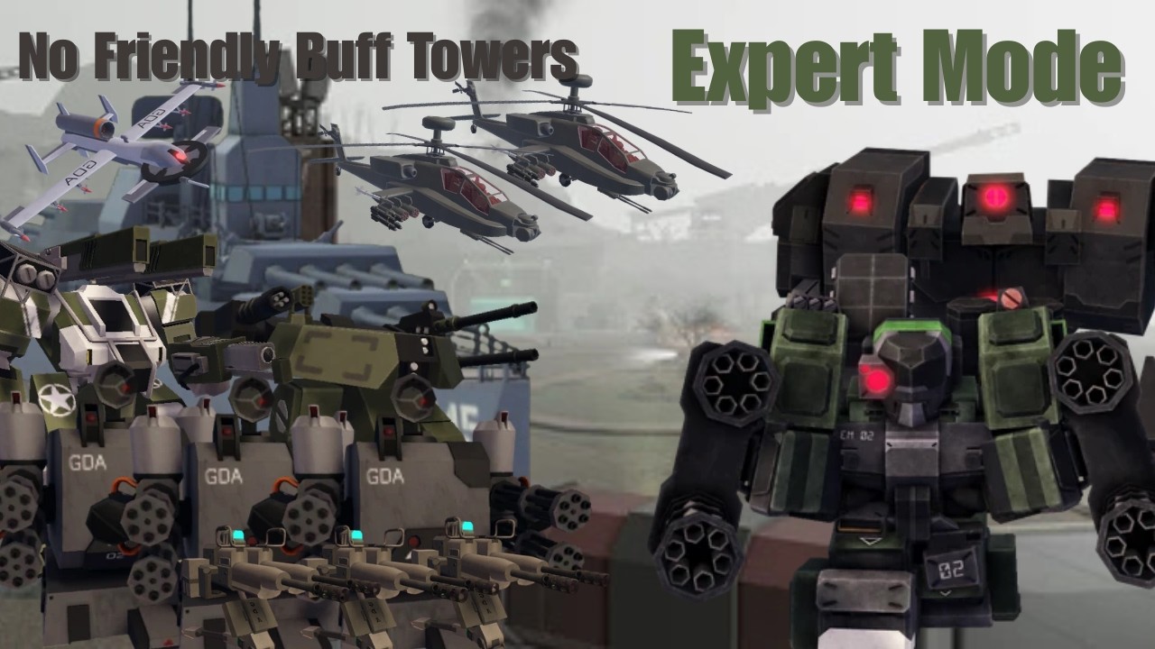 Solo Expert Mode with Towers that can't be buffed || TDX