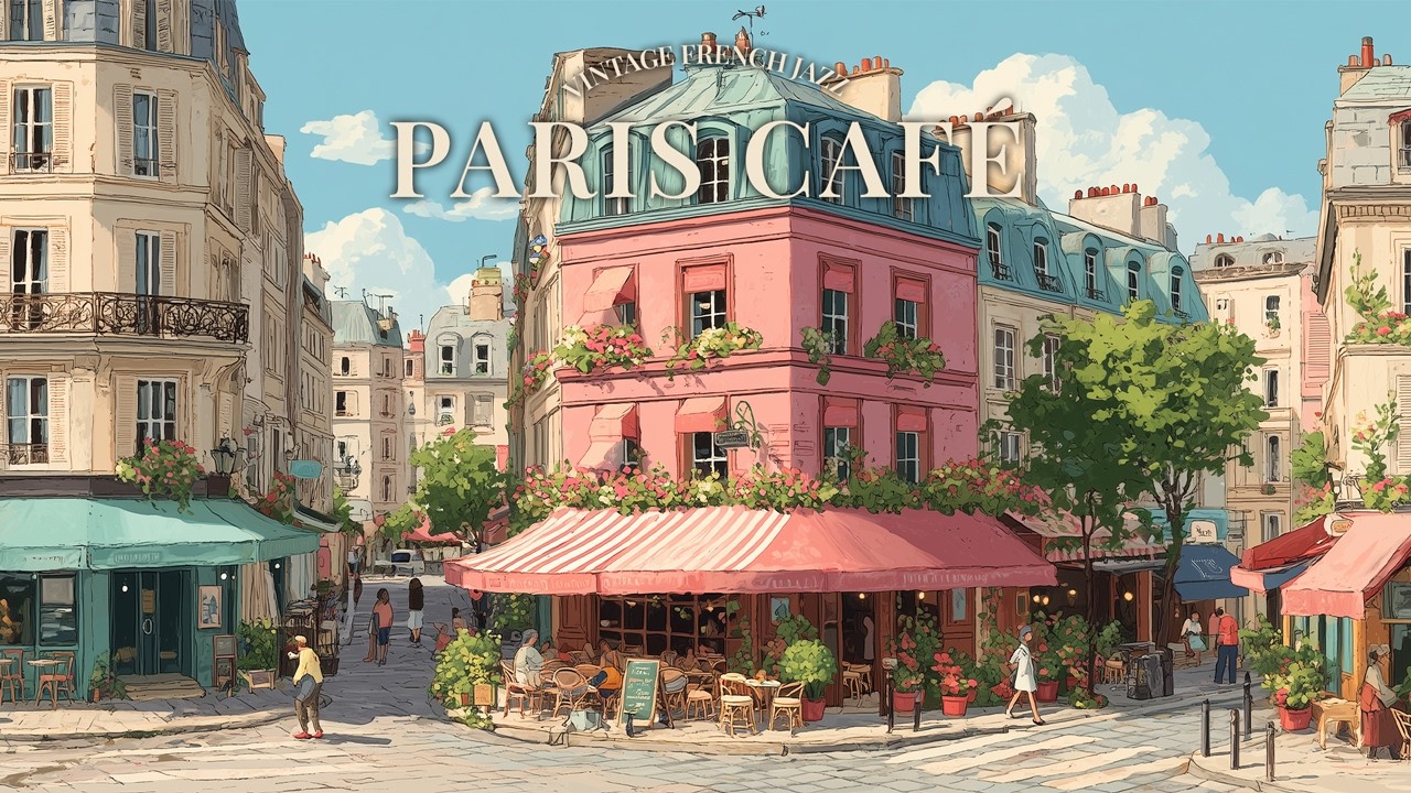 Sunny Parisian Cafe ☕ Vintage French Cafe Jazz | Cheerful Accordion & Acoustic Guitar