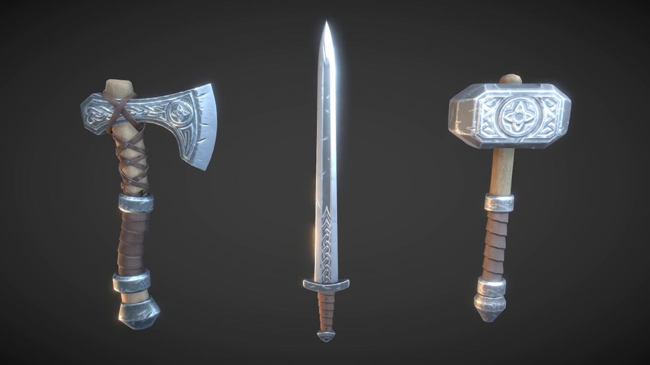 PBR Viking Weapons Unity Asset