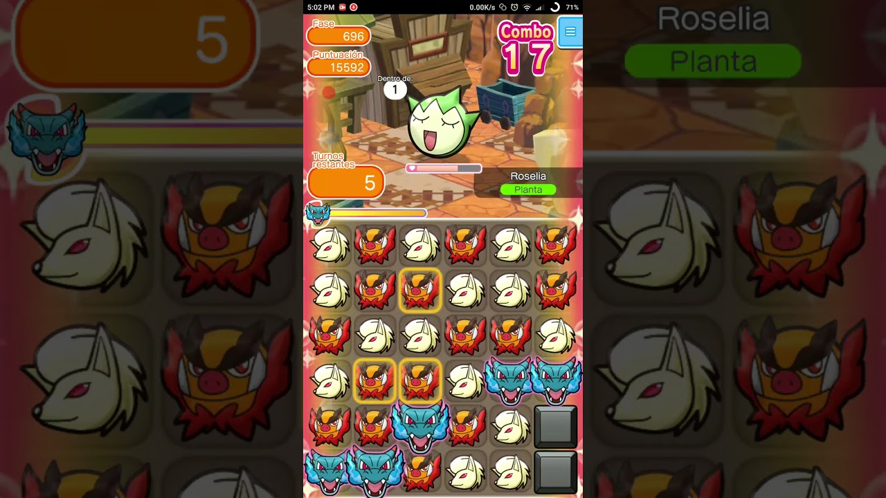 Pokémon Shuffle - Roselia (Itemless). Stage 696.
