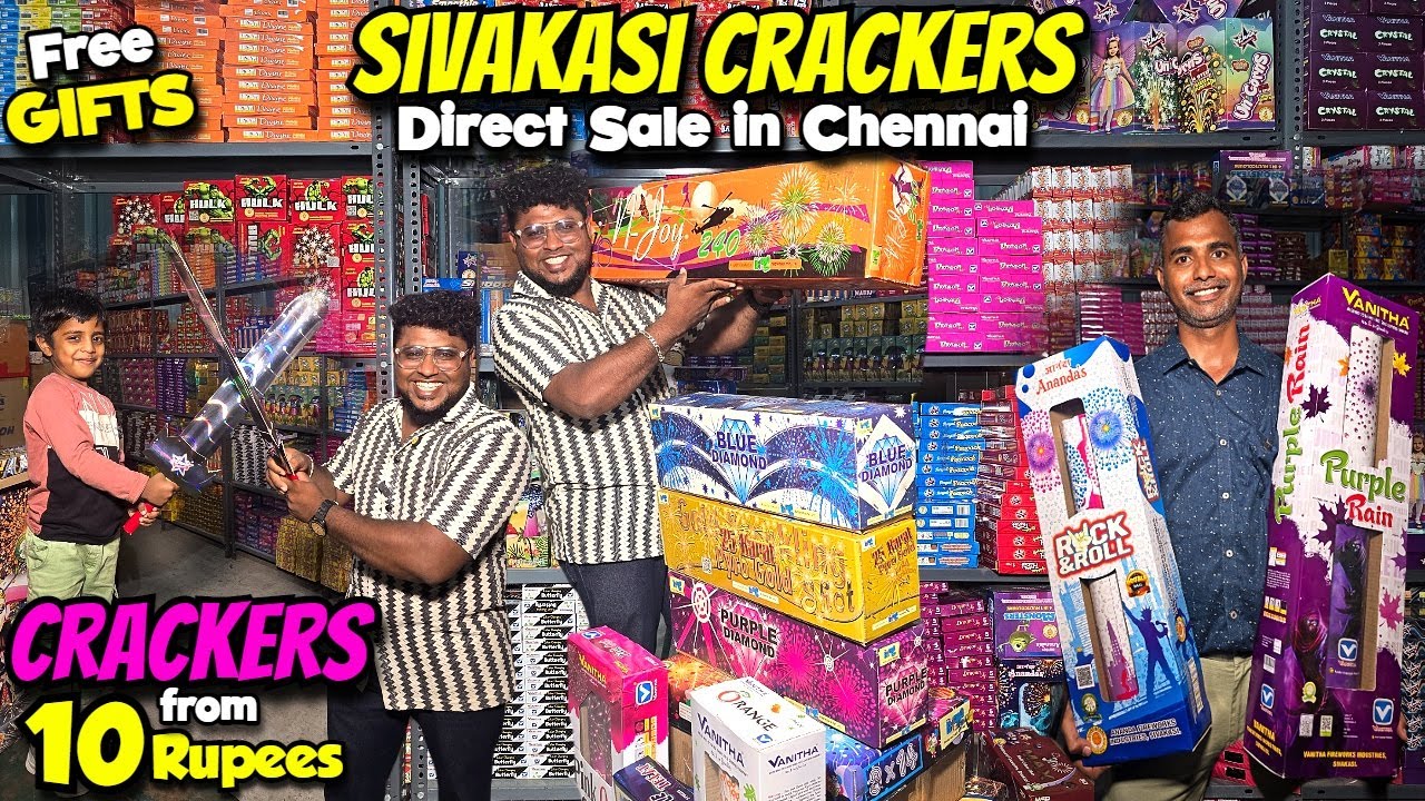 Sai Traders Crackers சென்னையில் நேரடி விற்பனை | 10₹ முதல் Diwali Crackers | Pakoda Boyz