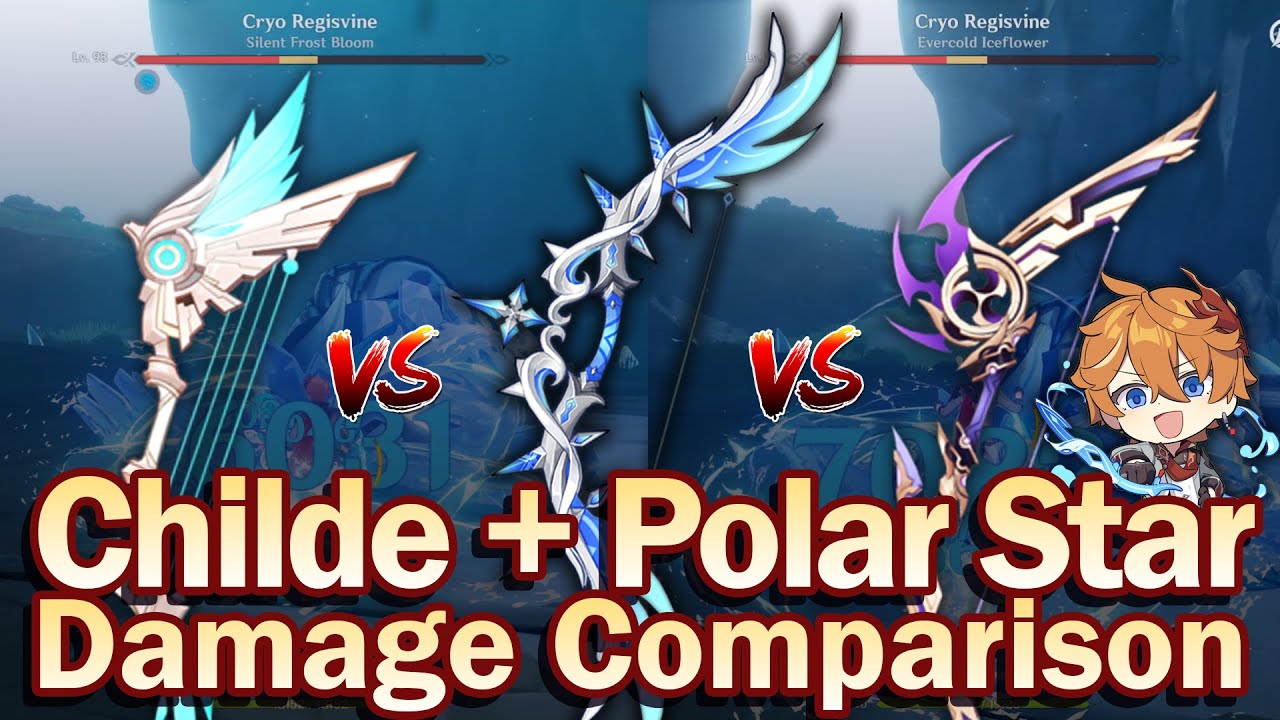 R1 Polar Star vs Thundering Pulse vs Skyward Harp! ULTIMATE 5* Childe Bow Damage Test & Comparison