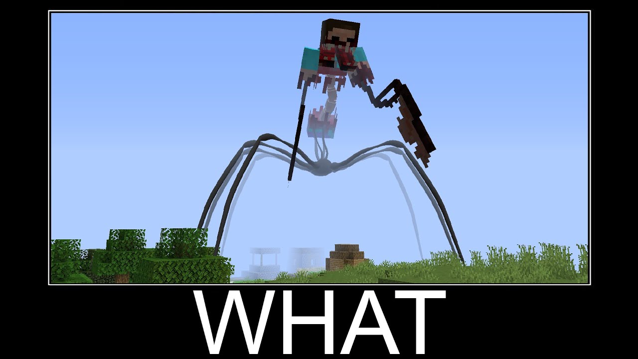 Scary Spider - Herobrine in Minecraft wait what meme part 114