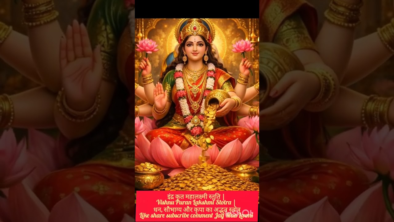 इंद्र कृत महालक्ष्मी स्तुति#Vishnu Puran Lakshmi Stotra धन, सौभाग्य और कृपा का अद्भुत स्तोत्र#Mantra